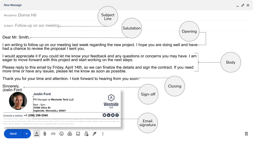 Learn how to properly write formal emails according to the formal email structure. Find out what should be included in it.