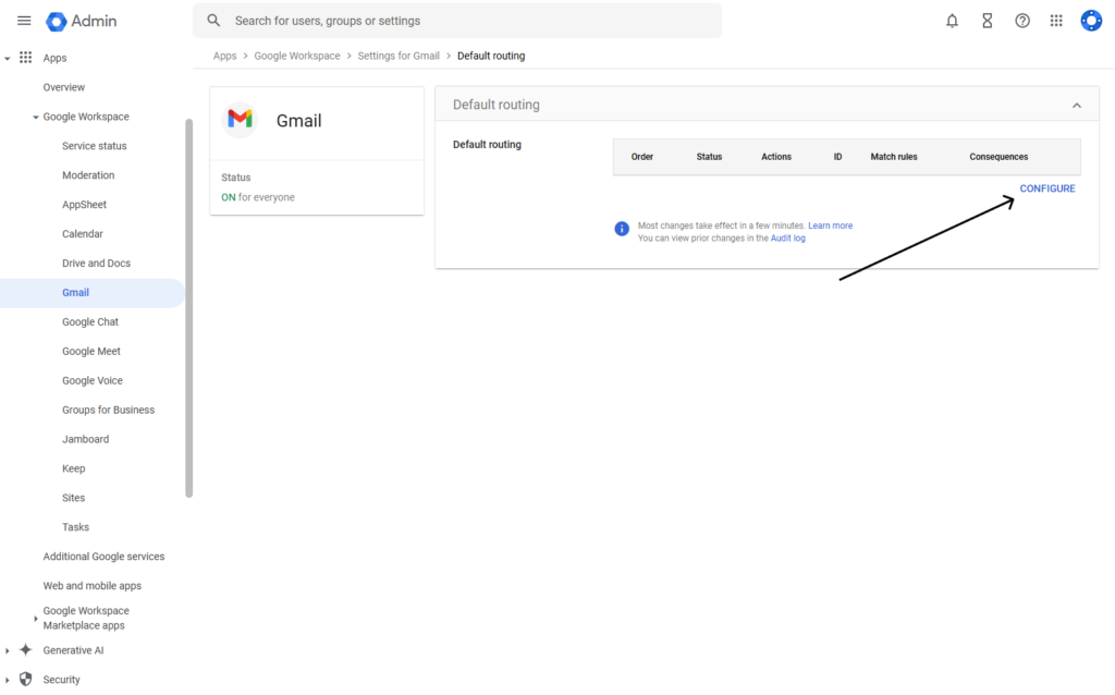 Configure your Gmail to send auto replies for departing users