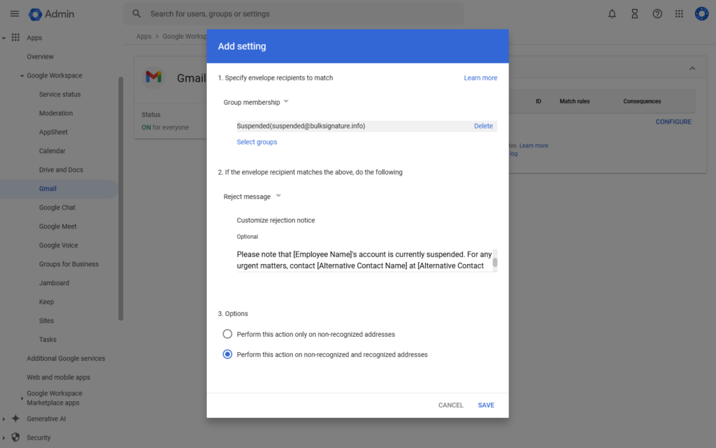 Set up default routing to send auto replies
