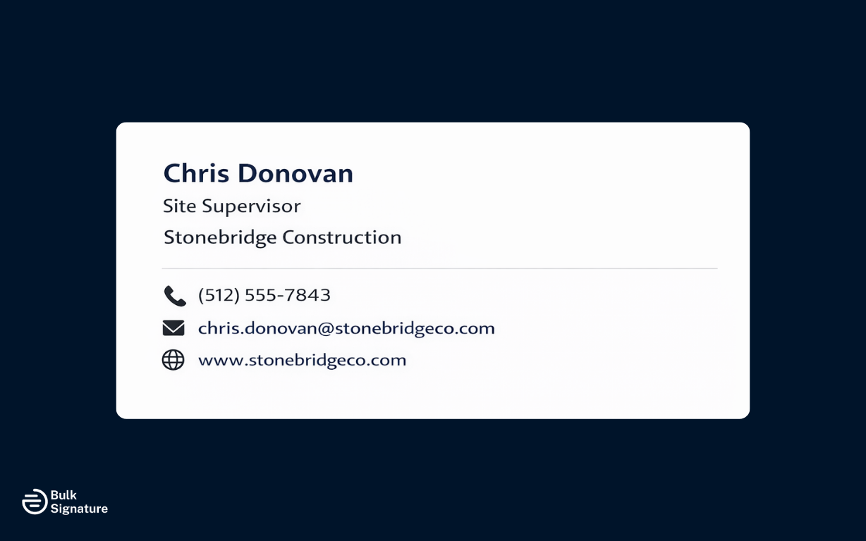 Best Construction Company Email Signature Templates