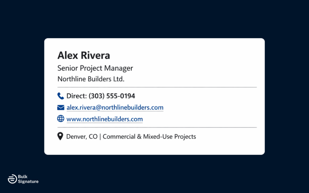 Project Manager Email Signature