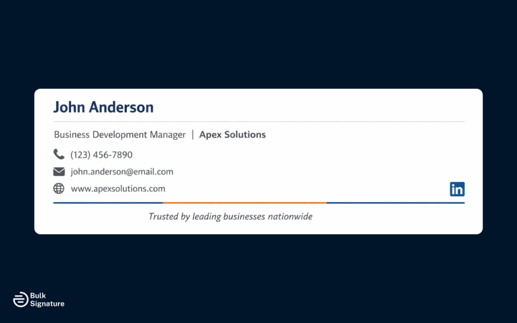 Sales and Business Development Email Signature§
