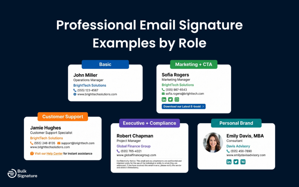 Professional Email Signature Examples For Different Roles
