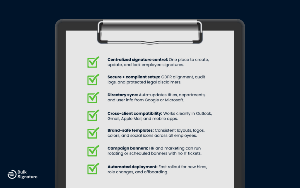 The IT Buyer’s Checklist for Company-Wide Email Signature Management