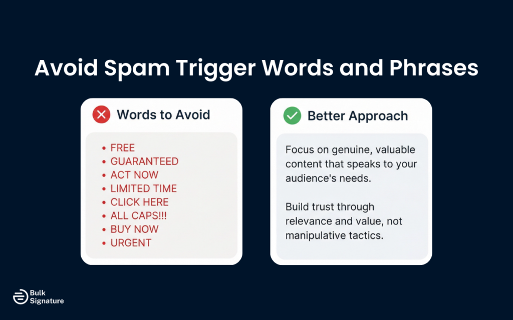 Avoid Spam Trigger Words and Phrases
