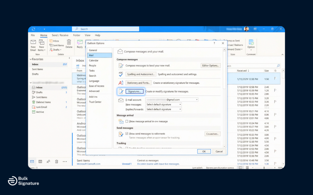 Step 1: Open Outlook Signature Settings