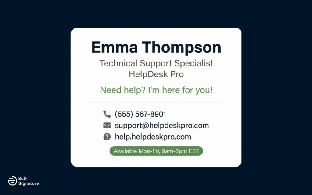 Example 6: Support Team Signature