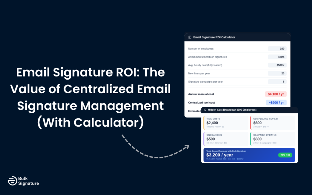 Email Signature ROI: The Value of Centralized Email Signature Management (With Calculator)