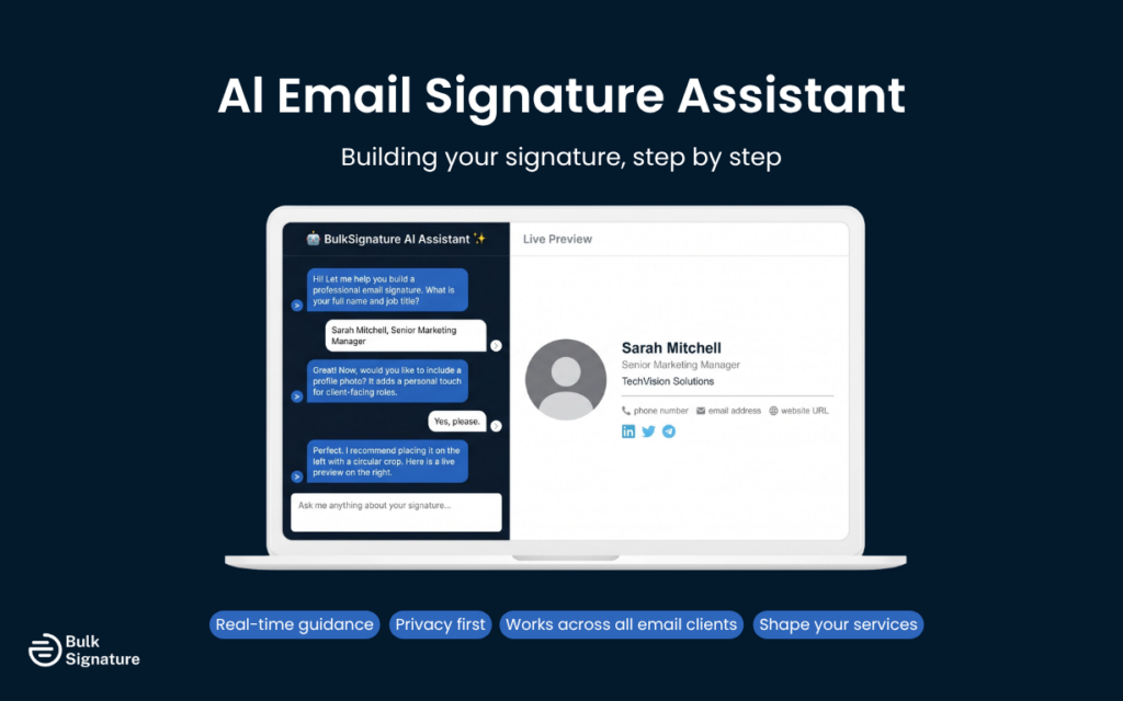 Build a new company-branded email signature from scratch