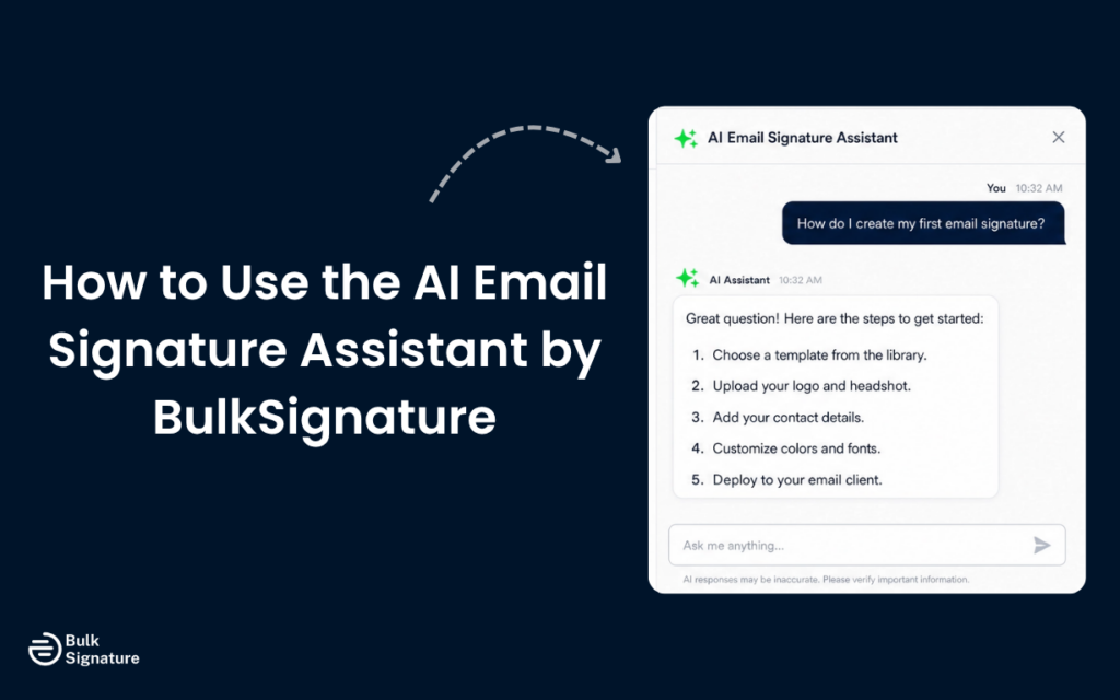 How to Use the AI Email Signature Assistant by BulkSignature